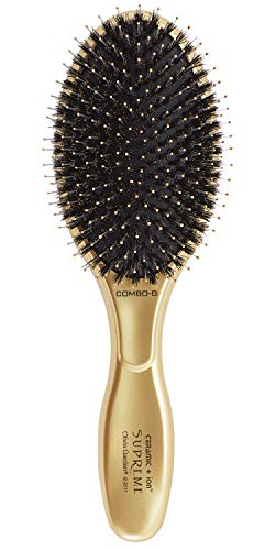 Olivia Garden Gold Ceramic + Ion Supreme Paddle Brush - Large Boar & Ionic Bristles