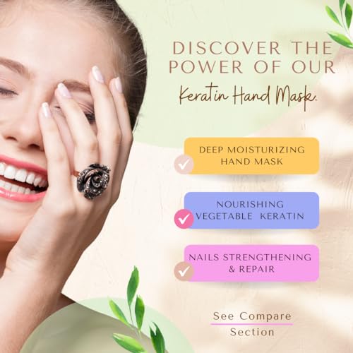Bodipure Hand Mask 12 Pack - Premium Keratin Deep Moisturizer for Soft, Youthful Hands