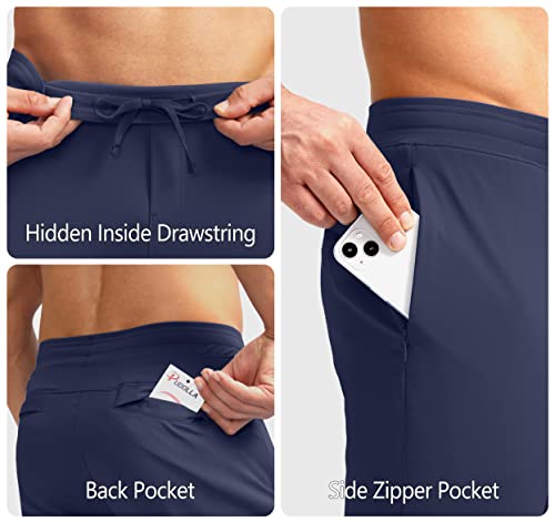 Men's Golf Pants - Stretch Sweatpants with Zipper Pockets, Medium Navy