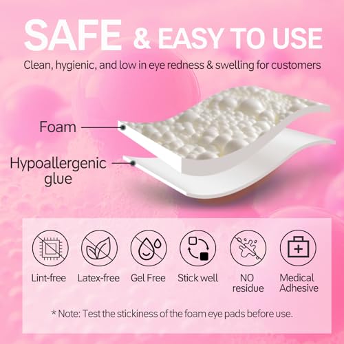 Eye Pads Lash Extensions Foam - Akissos 625 Pcs White Under Eye Patches,Foam Pad,Lash Extension Supplies,Lash Tech Supplies,Eyelash Pads,Beauty Tools,Elastic,Thick,No expiry No Slip 5 Roll