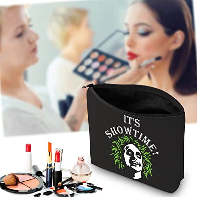 JXGZSO Ghost Movie Gift Horror Movie Cosmetic Bag Halloween Ghost Makeup Bag It¡¯s Showtime Cosmetic Bag (Showtime B)