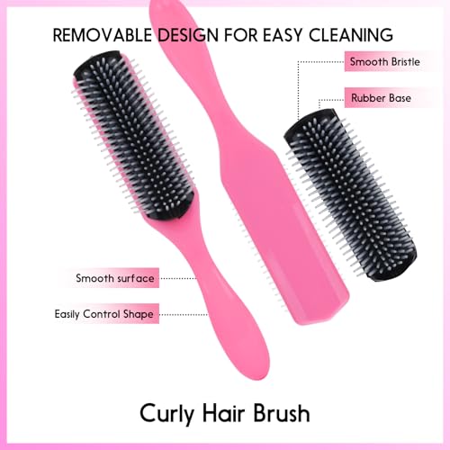 Pink 14-Piece Hair Brush Set with Sleep Bonnet, Detangler & Spray Bottle