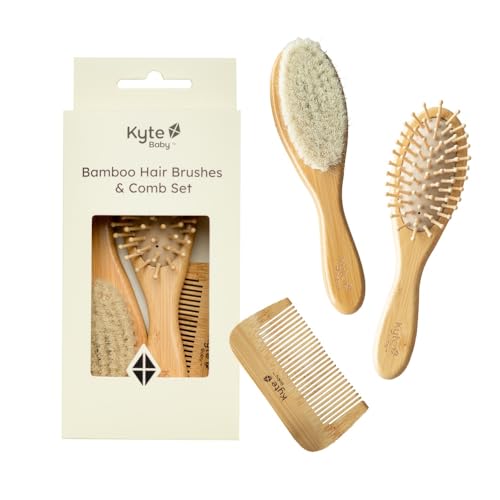 Baby Bamboo Hairbrush and Comb Set - Gentle Toddler Hair Care