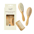 Baby Bamboo Hairbrush and Comb Set - Gentle Toddler Hair Care