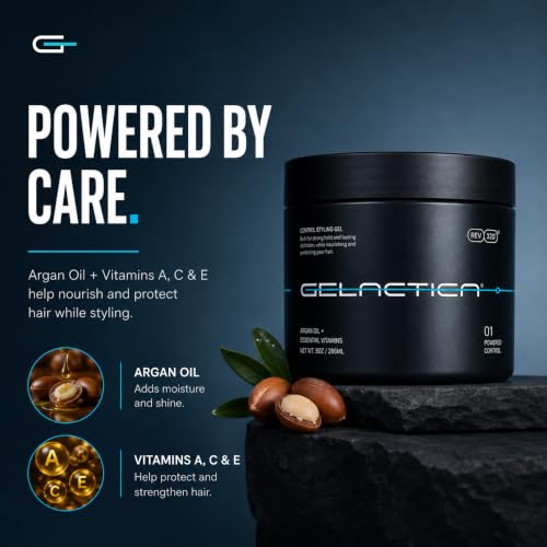 Gelactica Max Control Strong Hold Hair Gel 32oz - Alcohol-Free, Scalp Nourishing with Arctic Scent