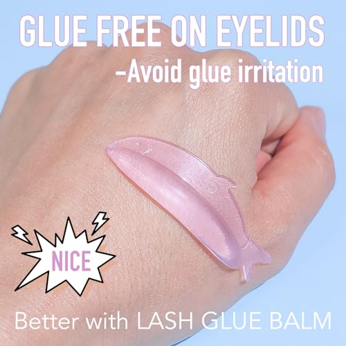 PERMANIA Lash Lift Pads, New Self-Adhesive Super Soft 10Pcs/5Sizes Fish-Shaped Lash Lift Rods Extreme Eyelash Curler Reusable (Pink)