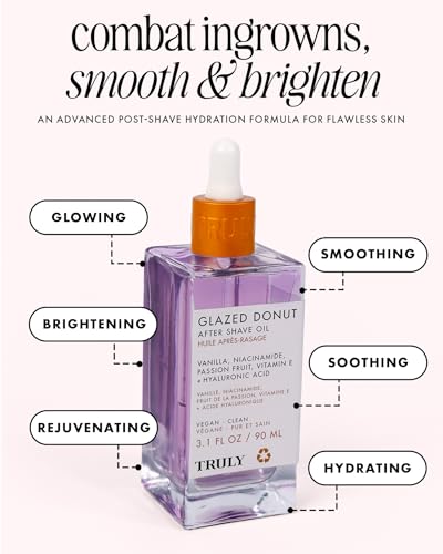 Glazed Donut Scent Truly Luxury After Shave Oil - Soothing Post-Shave Treatment 3.1 fl oz