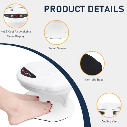Nail Dryer for Regular Polish 400W Large Fan with Warm and Cool Air - White