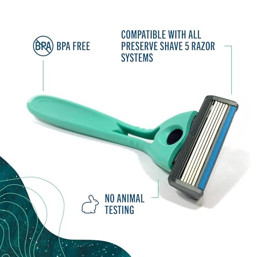Preserve POPi Shave 5 Blade Razor Refills - Vitamin E Strip, 8 Pack (Variation of Replacement Cartridges 8ct)