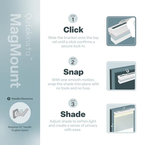 Magmount Top Down Bottom Up Door Shades - White 25x72 in - Variation of Magmount Tdbu Shades