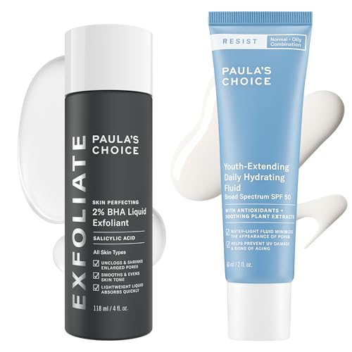 BHA Exfoliant & SPF 50 Moisturizer Set for Clear, Matte Skin