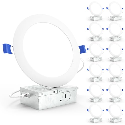 Sunco 12 Pack 6 Inch Canless LED Ultra-Slim Recessed Light, 14W-100W