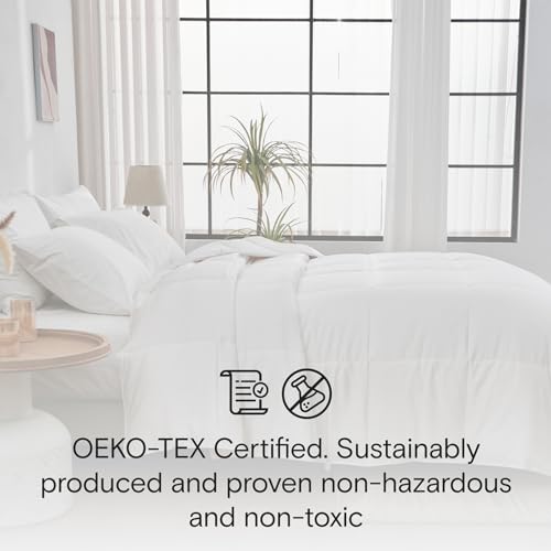 DOZ All Season Cooling Comforter Twin XL - Bamboo Viscose, Breathable, Lightweight, Soft, Down Alternative Duvet Insert with 8 Loops