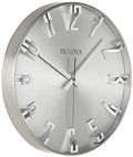 Bulova C4846 Director Wall Clock - Sleek Satin Pewter Finish, Silent Sweep