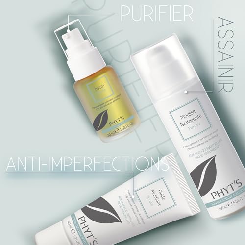 Phyts Purity Mattifying Fluid - Face Moisturizer for Oily Skin - Face Cream with Absorbent Silicas and Essential Oils - Refines Skin Texture - 1.35 oz