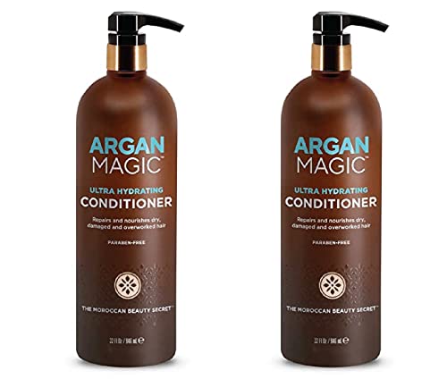 Argan Magic Ultra Hydrating Conditioner 32 oz 2 Pack for Dry Damaged Hair