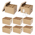 Wine Glass Moving Boxes Set - 8 Pack, 15 x 12 x 10 Inches with Handles & Lid