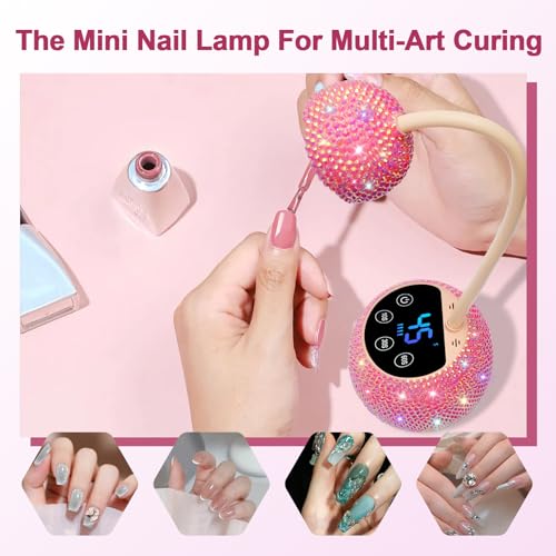 CGBE Pink Diamond UV LED Nail Lamp 36W Mini Cordless for Gel Nails