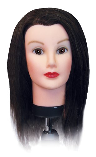 Human Hair Manikin Head for Cosmetology Practice 18-20 Inch Brown