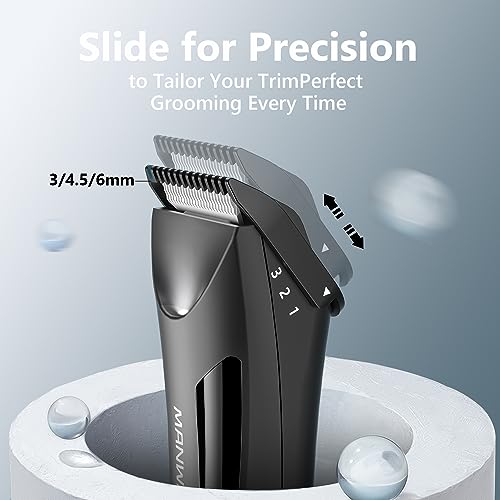 Body Hair Trimmer Men - Ball Trimmer Men, 2 Replaceable Ceramic Blades, Waterproof Pubic Trimmer with Charging Dock, Rechargeable, 7000RPM