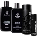 Black Wolf 4-Piece Skincare and Hair Gift Set for Men ? Anti-Dandruff Shampoo, Moisturizing Body Wash, Face Moisturizer, Daily Conditioner - Skin Care Kit for All Dry Types