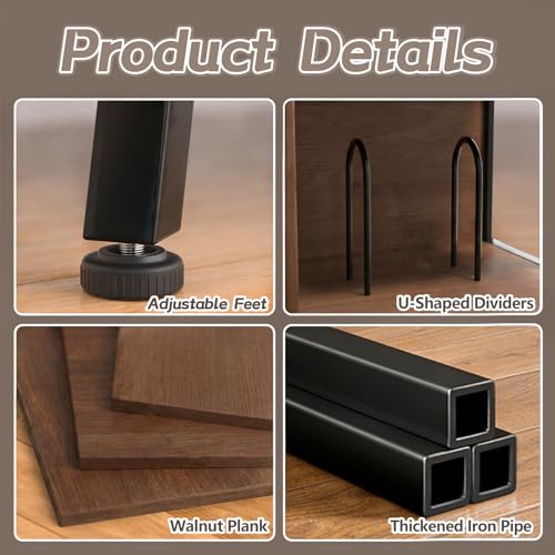 Walnut 3-Tier Record Player Stand with Flip-Down Vinyl Shelf - Faesun