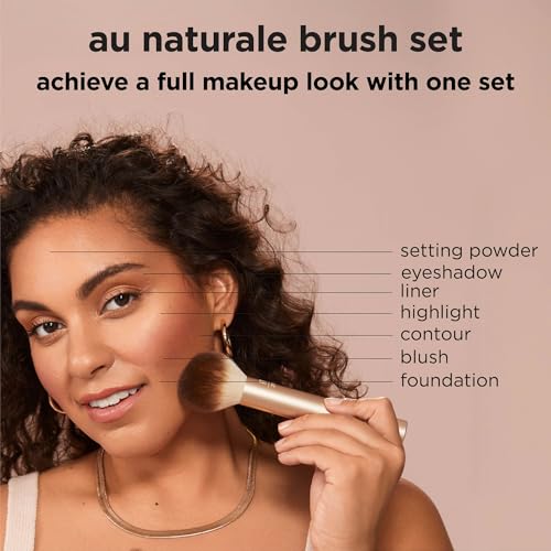 Au Naturale Makeup Brush Set - 9 Piece Premium Synthetic Face & Eye Brushes - Travel Friendly