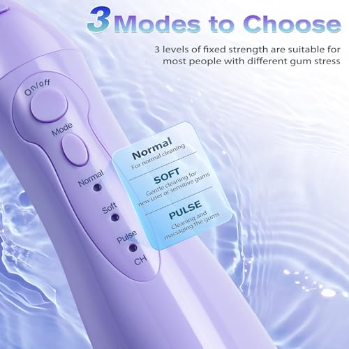 Electric Water Flosser Cordless Oral Irrigator for Teeth - Lavender