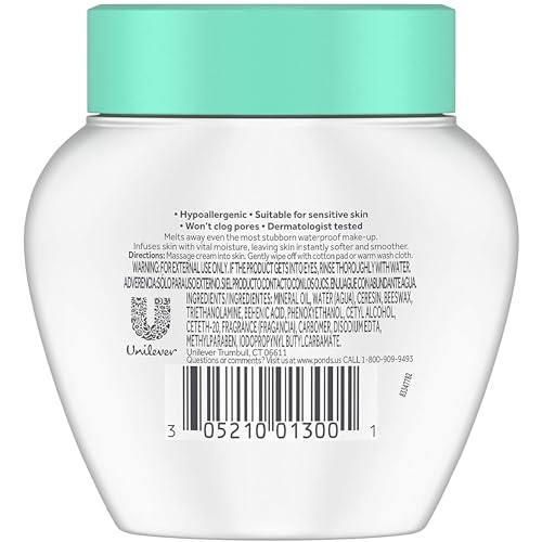 Pond's Cold Cream Cleanser 3.5 oz Pack of 4 No Scents - Makeup Remover & Moisturizer