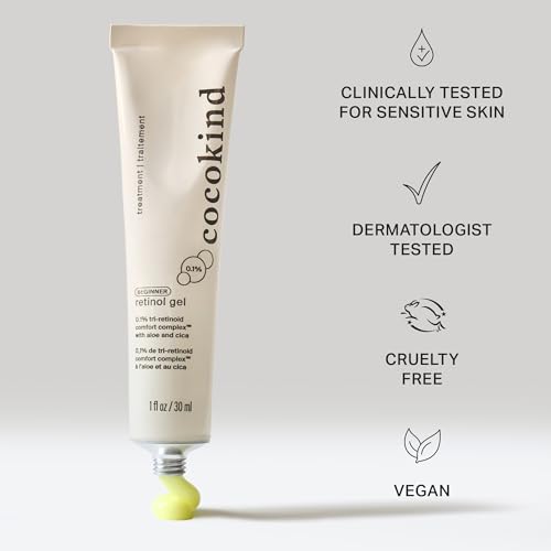 Cocokind Beginner Retinol Gel 0.1% - 1 Fl Oz, Sensitive Skin Formula