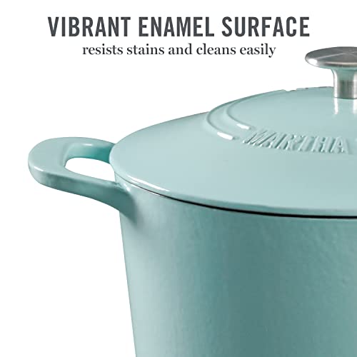 Martha Stewart Gatwick 7-Quart Enamel Cast Iron Dutch Oven - Martha Blue
