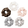 LILYSILK Mulberry Silk Scrunchies 5-Pack Random Color Hair Ties for Frizz & Breakage Prevention