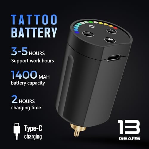 STIGMA White Wireless Rotary Tattoo Gun Kit with 20 Needles & 7 Ink Colors