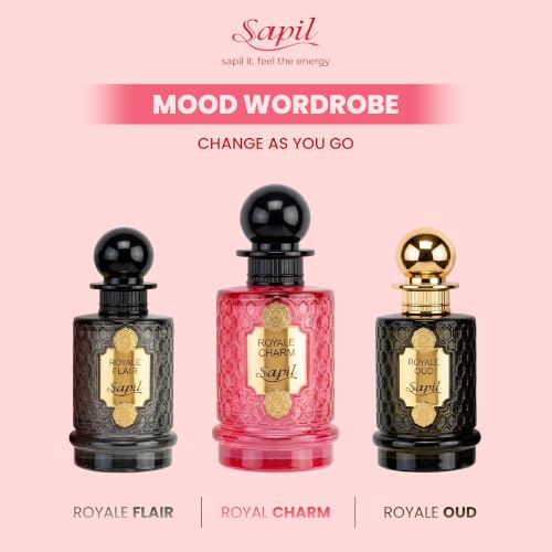 Sapil Royale Charm Fruity Unisex EDP 3.4oz with Orange, Lemon, Bergamot, Fig, Apricot & Pomegranate