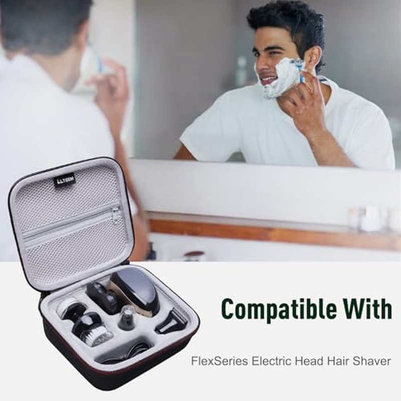 LTGEM EVA Hard Case Compatible with FlexSeries Electric Head Hair Shaver - Travel Protective Carrying Storage Bag (Only Case Sale)