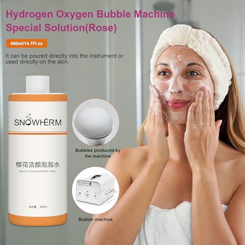 ELitzia Oxygen Bubble Machine - Sakura Beauty Bubble Solution for Deep Facial Cleaning, Moisturizing and Oil Control - 400ml/13.5Fl.oz