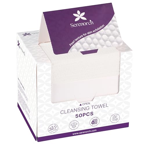 Pearl Texture Disposable Face Towels XL - 50 Count, Gentle Deep Cleaning