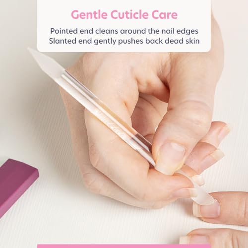 Purple Czech Glass Nail Kit with File & Cuticle Pusher - Long-Lasting Manicure Set