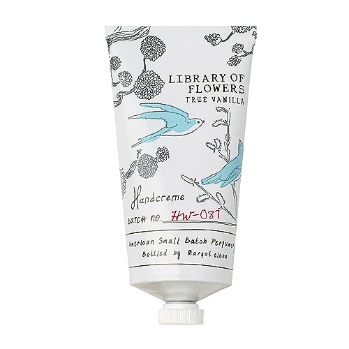 Library of Flowers True Vanilla Hydrating Hand Cream - Nourishing Moisturizer for Soft Skin, Travel Size