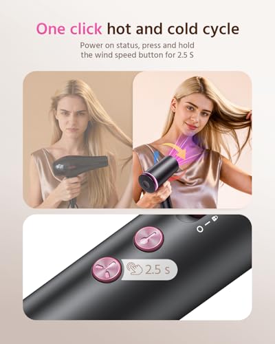 1800W Ionic Hair Dryer with Smart Modes for Men Women Baby - Fast Drying & Static Free