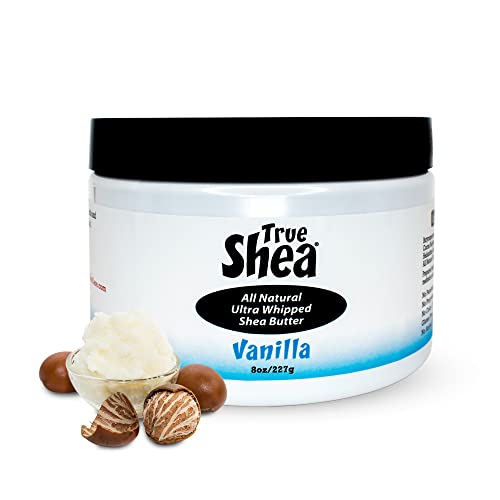 True Shea - 1 Vanilla (8 oz) + 1 Lavender (8 oz) Whipped Shea Butter Moisturizing Beauty Bundle, Nourishing Shea Butter with Sunflower Oil & Coconut Oil for Skin & Hair