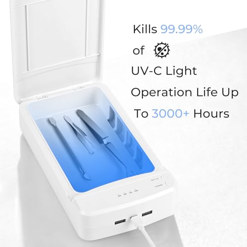 500ML Nail Tool Sterilizer Box with Blue Light Portable USB Multi-Functional Manicure Sanitizer