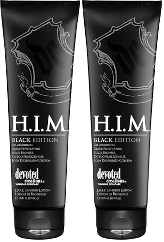 Devoted Creations H.I.M. Black Edition Oil Absorbing Tanning Lotion 8.5 oz. Pack of 2