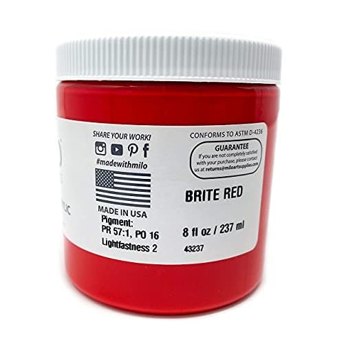 milo Acrylic Paint Set of 8 Colors | 8 ounce Jars | Heavy Body Acrylic Painting Set | Made in the USA | Non-Toxic, Holds Texture and Brush Strokes