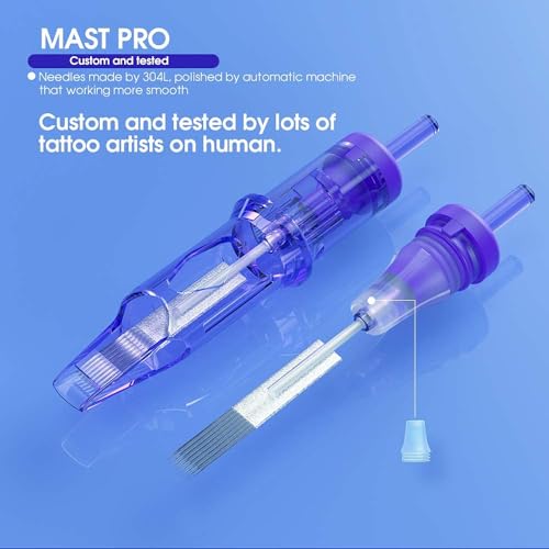 Tattoo Cartridge Needles Set 5 Sizes #12 RL - 50 Pack Assorted for All Machines