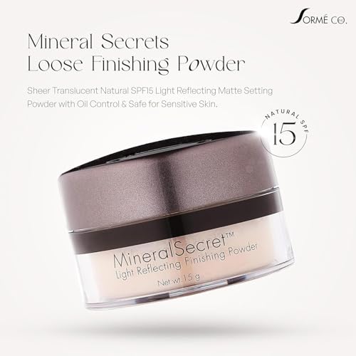 Sorme Treatment Cosmetics Mineral Secret Light Reflecting Powder | Hypoallergenic Matte Setting Powder with Oil-Control | Micronized Mineral Make-Up Powder | SPF15 Loose Powder