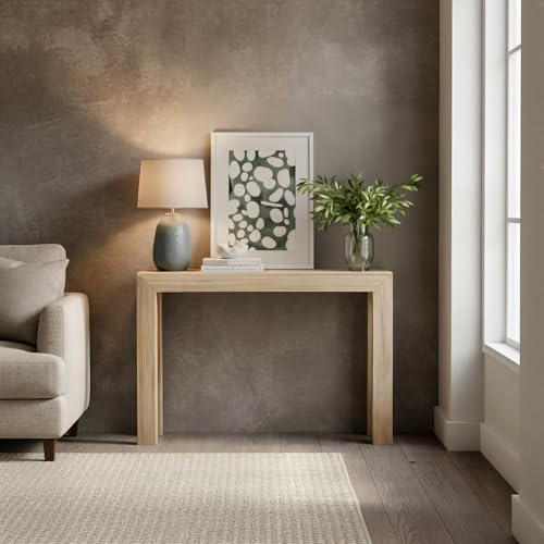 Plank+Beam Blonde Modern Console Table 46 Inch - Sleek Minimalist Entryway & Living Room Accent
