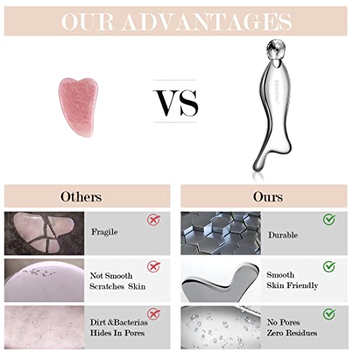 4-in-1 Gua Sha Facial Tools Set - Stainless Steel, 140g, Luxury Box