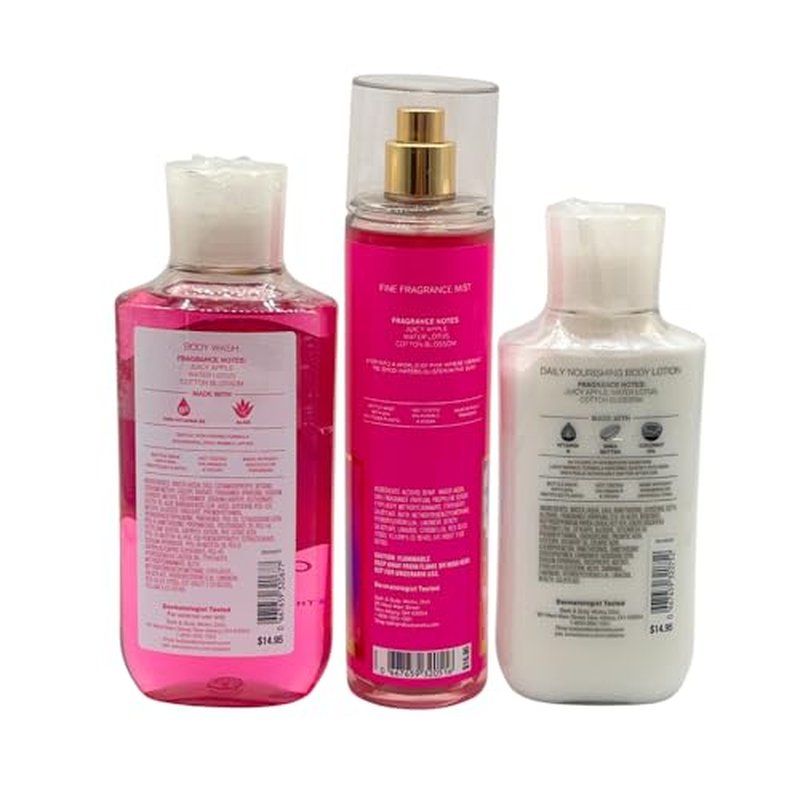 Bath & Body Works PINK TIE DYE - 3pc Bundle - Fine Fragrance Mist, Body Lotion, and Shower Gel Gift set with a Blue Bow for Holidays - LIMITED EDITION