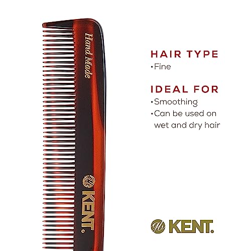 Kent F3T Fine Tooth Comb for Hair Parting, Handmade Combs for Men and Straightening Comb for Women, Dandruff Remover Kent Mens Combs for Fine Hair